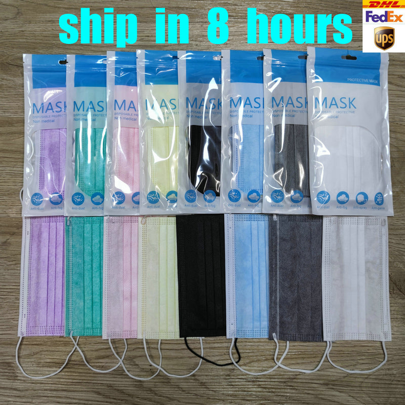 In Stock!Disposable Face Mask retail packaging designer Elastic Ear Loop 3 Ply Protective Breathable and Comfortable