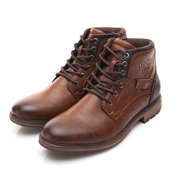 Fashion Retro Ankle Leather Men Boots High-Top Side Zipper Tooling Black Brown Boots Outdoor Desert Fashion Men Shoes785