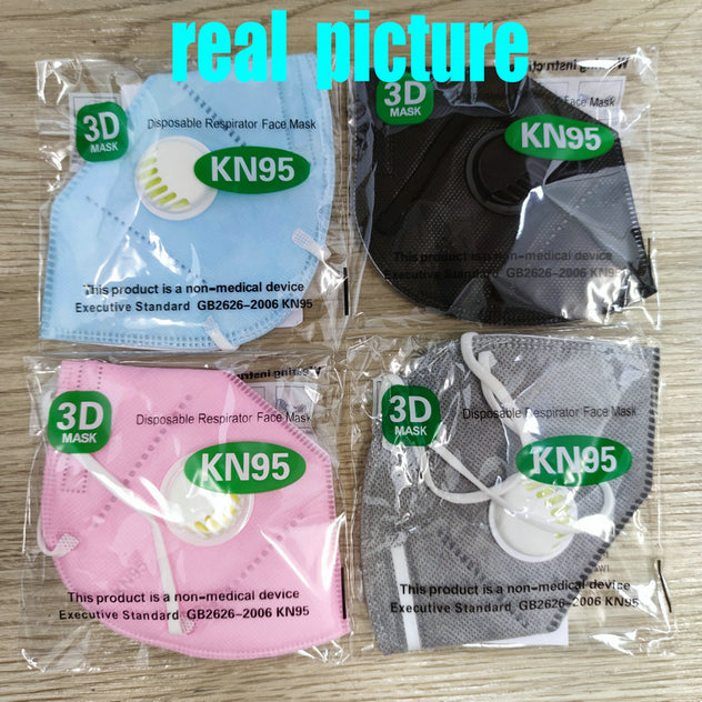 kn95 mask 9 color factory supply retail package adult kid 95% filter designer face mask activated carbon Respirator Valve Mascherine
