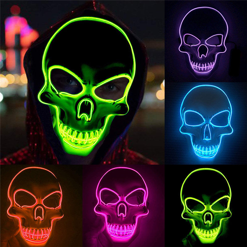 Halloween gift Horror mask LED Glowing masks Purge Masks Election Mascara Costume DJ Party Light Up Masks Glow In Dark