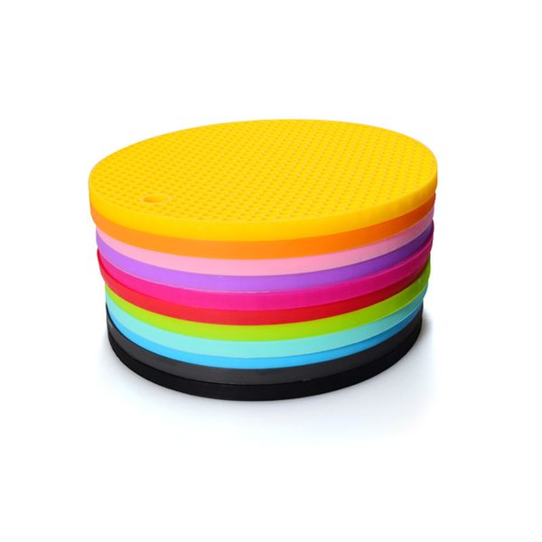83.5G Thickened bakeware Silicone Honeycomb Mat Round Kitchen Waterproof Placemat Cup Glue Heat Pad Non-slip fast dhl ship