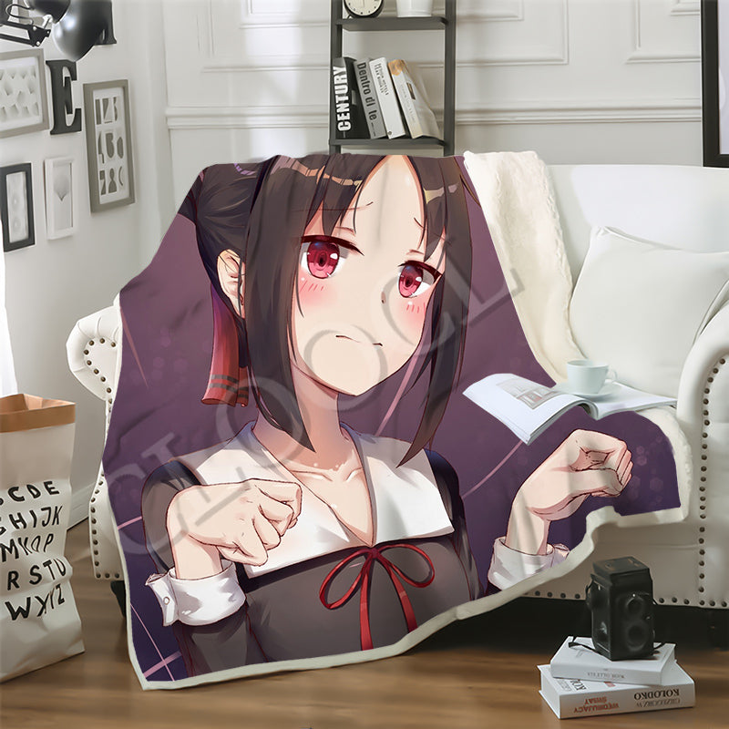 CLOOCL Anime Kaguya Sama Love Is War Blanket 3D Print Double Layer Sofa Travel Youth Fashion Bedding Throw Blankets Sofa Quilt