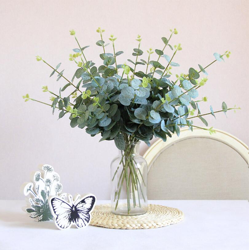 Eucalyptus leaf imitation green plant Decorative Flowers money leafs arrangement with grass pseudoplant Nordic Plants