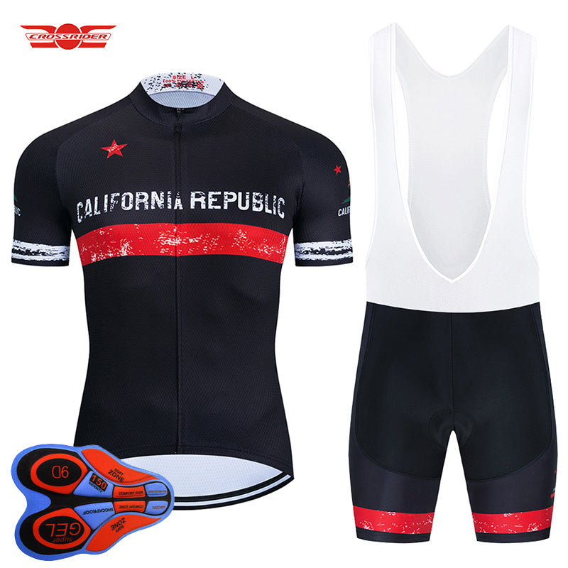 2020 California bear Cycling Jersey Set Men&#039;S Black Cycling Wear Bike Clothes Bicycle Clothing MTB Clothing Kit