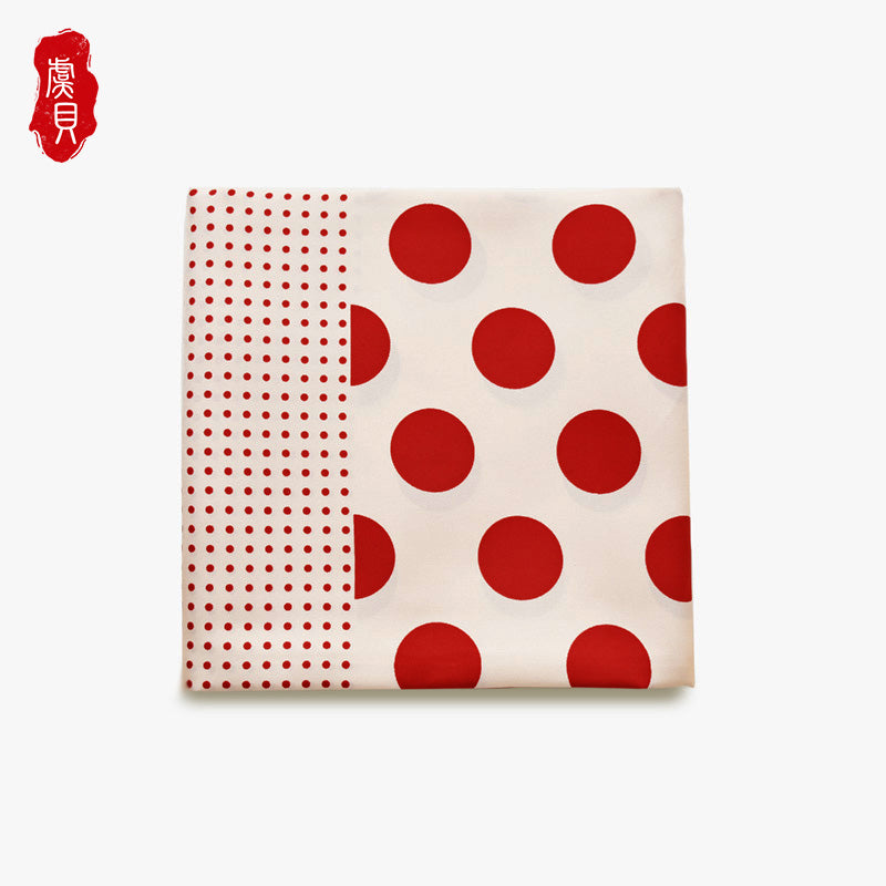 Scarves White Scarf Women Natural Silk Twill Big Square Bandana With Red Dots Kerchief Hair Scarfs Foulard Femme Shawl Gift For Ladies