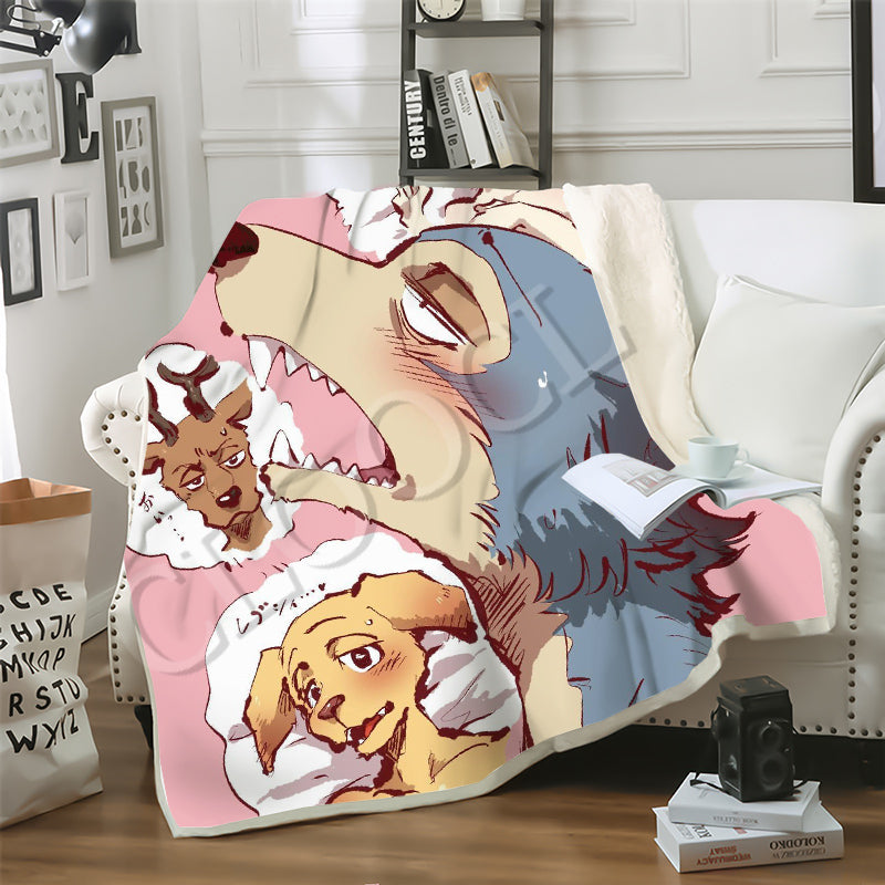 CLOOCL Factory Wholesale Anime BEASTARS Blanket 3D Print Double Layer Casual Sofa Youth Bedding Throw Fashion Blankets