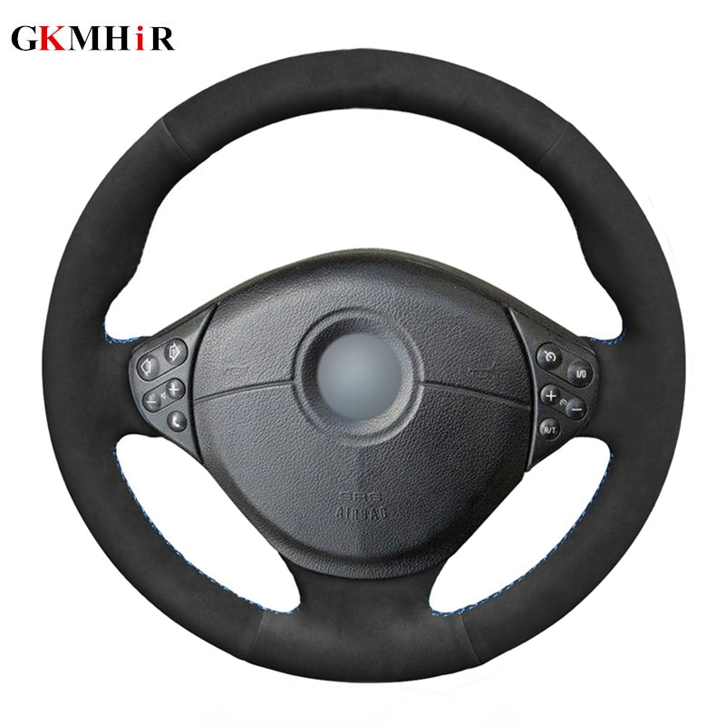 DIY Black Soft Suede Leather Car Steering Wheel Cover for BMW E39 5 Series 1999-2003 E46 3 Series 1999-2005 E53 X5 E36 Z3