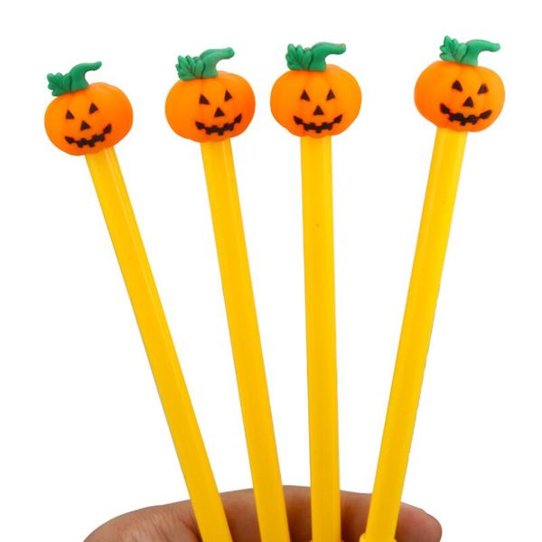 New Halloween Pumpkin Gel Pens 0.5mm Novelty Stationery Kawaii Pen Student Cute Writing Pen LX3296