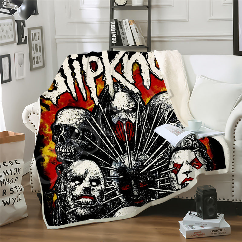 cloocl new sofa travel youth bedding metal rock band slipknot 3d print double layer blankets bedspread for plush blanket sofa quilt