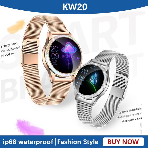KW20 Smartwatch IP68 Waterproof Smart Watch For Women Bracelet Heart RateFor IOS Android Fashion Female Fiess Band VS KW10
