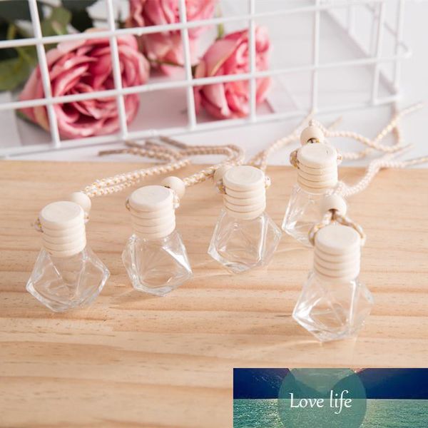100PCS Diamond Glass Car Diffuser Bottles Wooden Cap Plastic Tip Perfume Fragrance Bottles 8ml Empty Car Diffuser Glass Container DHL