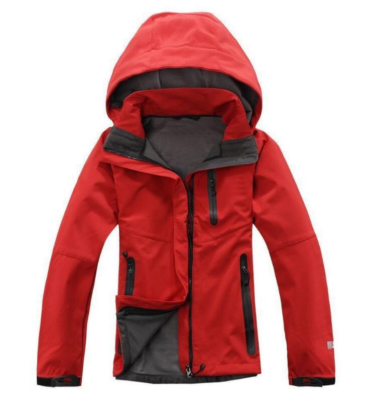 Women&#039;s hooded soft shell jacket outdoor sports windproof waterproof breathable warm composite soft shell Mens Outerwear coats jackets Black