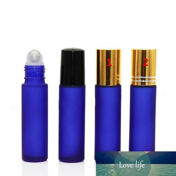 Amber Blue 10ml Frosted Glass Roll on Perfume Bottle High-End 1-3 Oz Roller Cosmetic Glass Bottles for Essential Oil Use