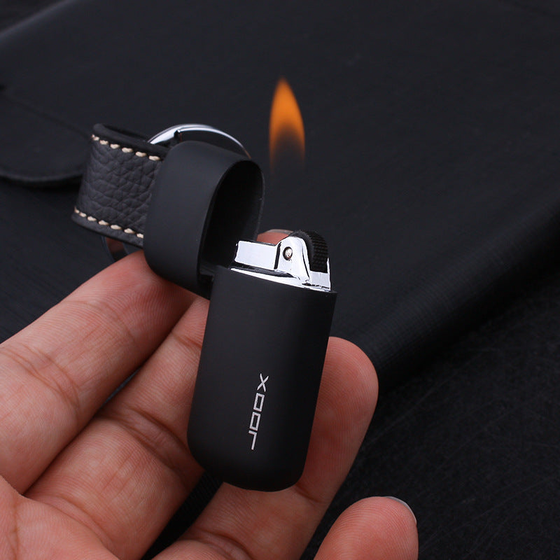 Mini Cigarette Gas Lighter Inflatable Butane Keychain Free Open Fire Flint Lighter New Smoking Gadgets for Men Gift Grinding Wheel Ignition
