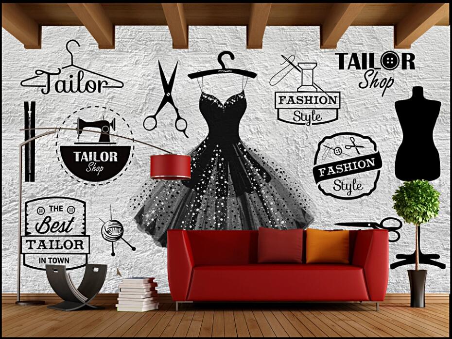 Wall paper 3d custom photo mural Vintage brick wall clothing store image wall Home interior decor living room wallpaper for walls 3 d