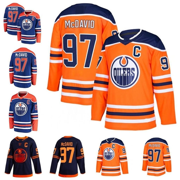 52Men&#039;s woman Edmonton Oilers Conner McDaviers Blue Orange Green Jersey Custom hockey jerseys Selling