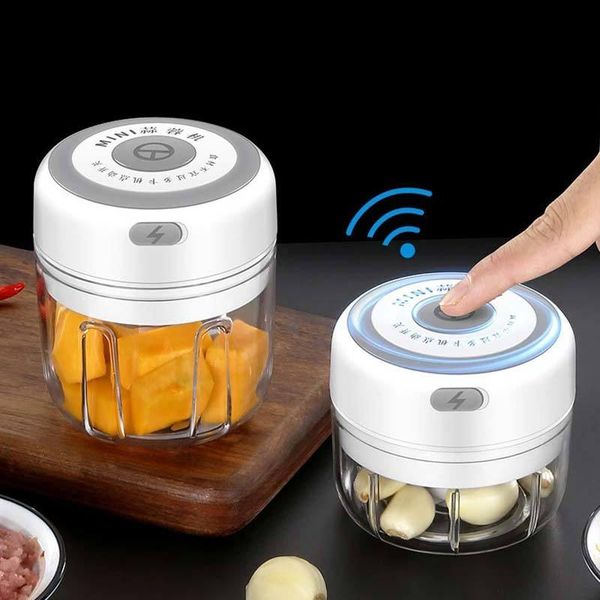 100-250ml Mini USB Wireless Electric Garlic Masher Press Mincer Vegetable Chili Meat Grinder Food Chopper Kitchen Tools Dropship 210319