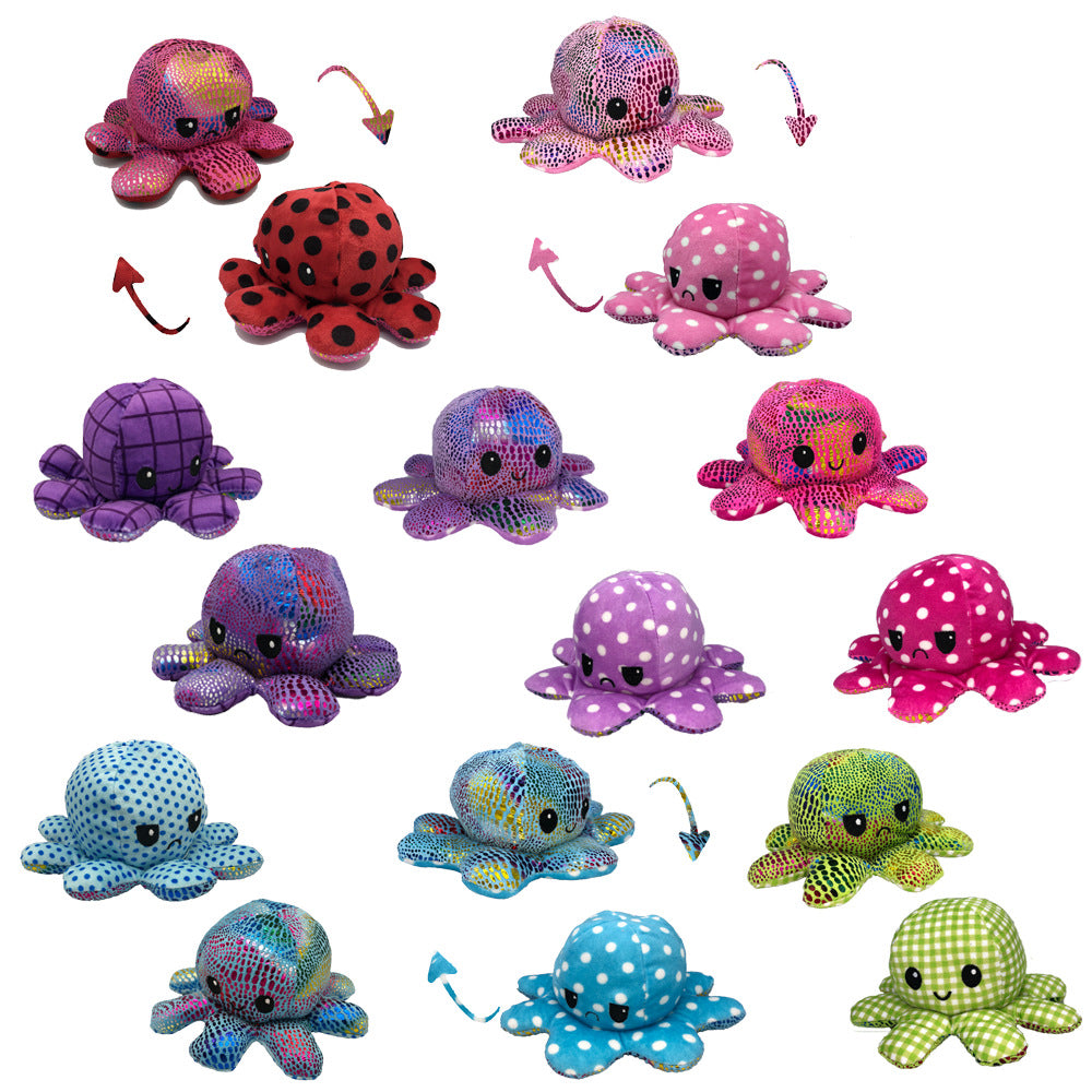 10cm Reversible Little Octopus Gato Kids Soft Gift Novelty Games Plushie Plush Animals Double-Sided Flip Doll Peluches Pulpos transformation toy
