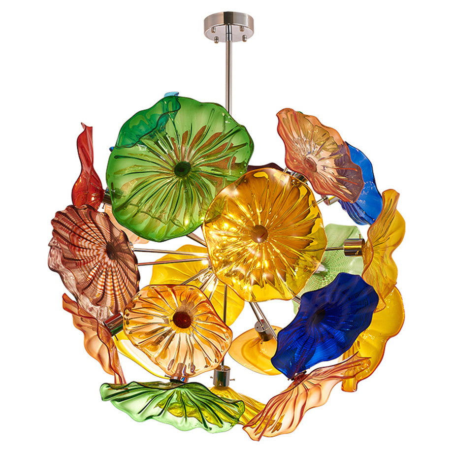 Latest Multi Color Flower Wall Lamps Murano Glass Art Hanging Plates for Home and H otel Decoration