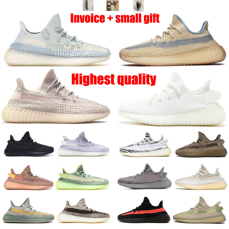 kanye men women Running shoes West Belgua 2.0 Semi Frozen Yellow Shoe x Oat Rock Ash Pearl Stone Mono Ice Clay Static Reflective v2 36-48