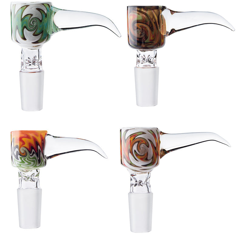 Chinafairprice CSYC G068 Smoking Acessory Wig Wag Boroglass Glass Bowls 14mm 19mm Male With Handle Slide Dabber Pipes Bong Bowl