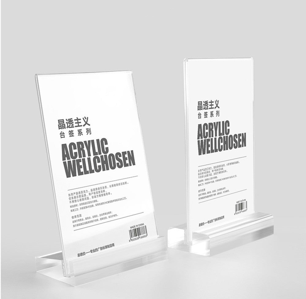 A4 A6 A5 Table Talker Sign Desk Name Card Holder Acryli Price Tag Holder Price Ticket Holder Stand Price Card Display Stand