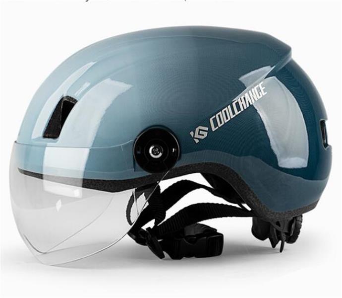 Motorcycle riding mountain bike electric integrated helmet with goggles ultralight safety hat men and women wear glasses