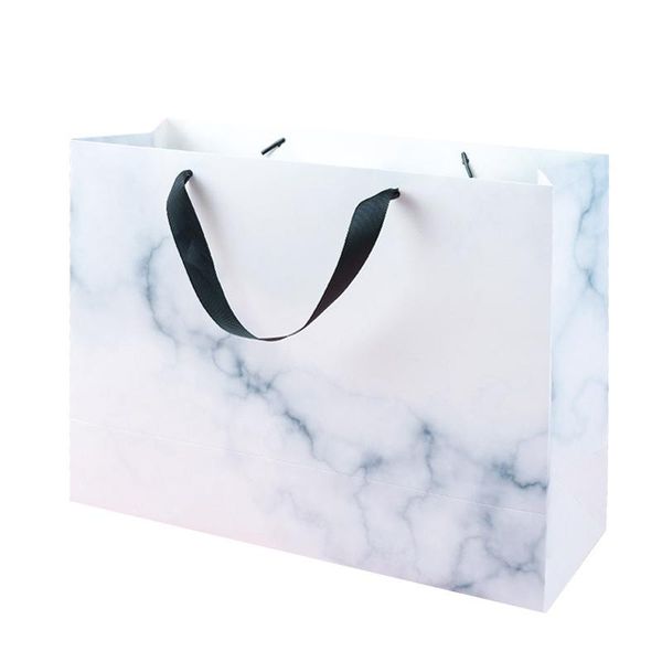 100pcs Marble Textured Gift Bag for Ceremony Awards Anniversary Celebration Wedding Banquet Birthday Gift 36X13X27cm 21X10X30cm14X8X16cm