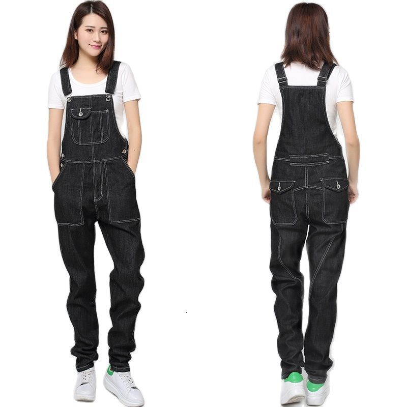 jean Plus Size Denim Overalls Black Women Casual Oversized Suspenders Trousers Cargo Pants Hip Hop Jeans Grils Female Clothing