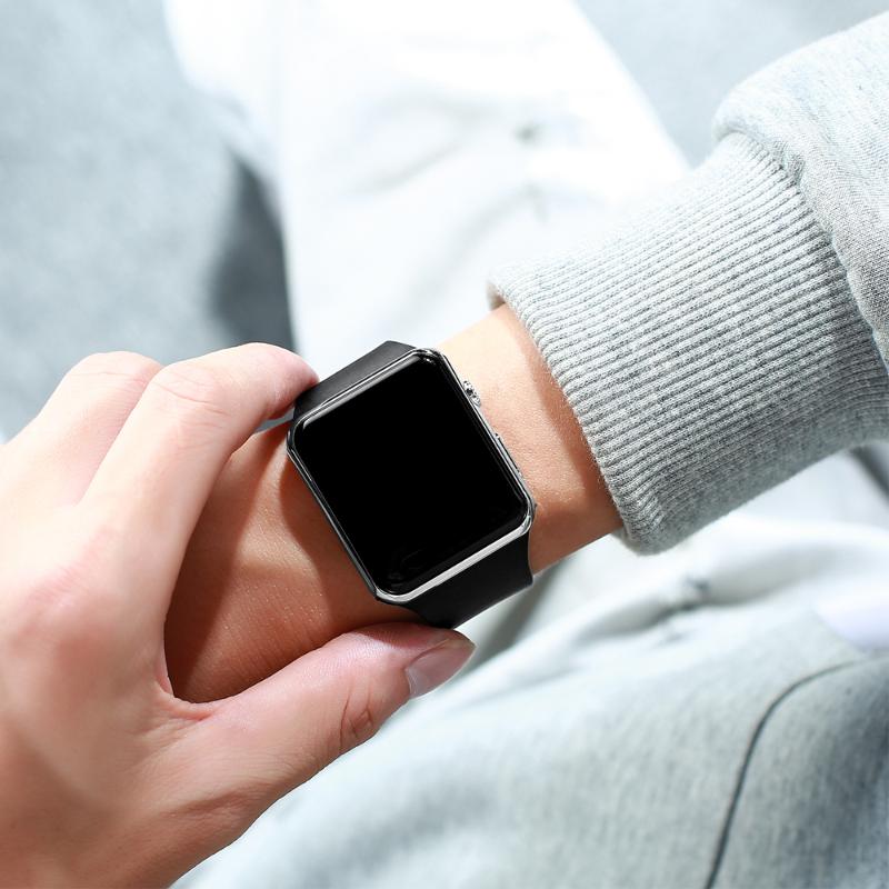 Men Watch Women Casual Sports Bracelet Watches White LED Electronic Digital Candy Color Silicone Wrist Children Wristwatches