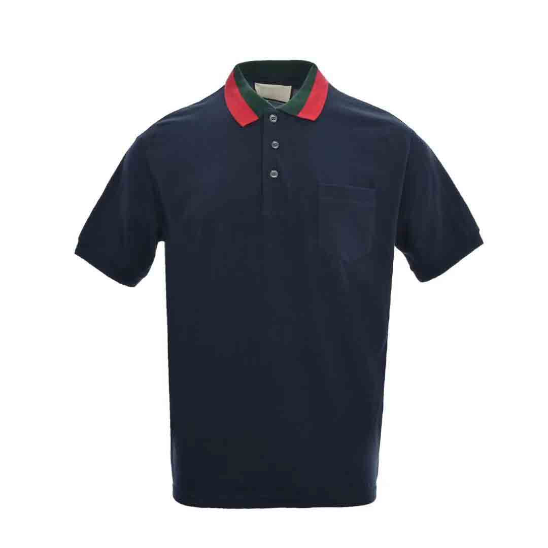 Polo shirt splicing men&#039;s casual high-end pique fabric fashion mesh lapel active chip short sleeve women