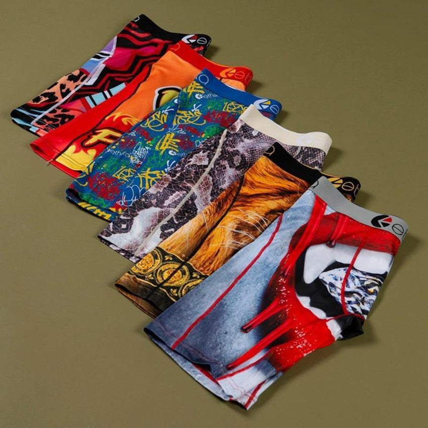 Promotion mode! Random Ethika men&#039;s skateboarding underwear boxer hip hop Rock special fashion street fast drying underwear8522