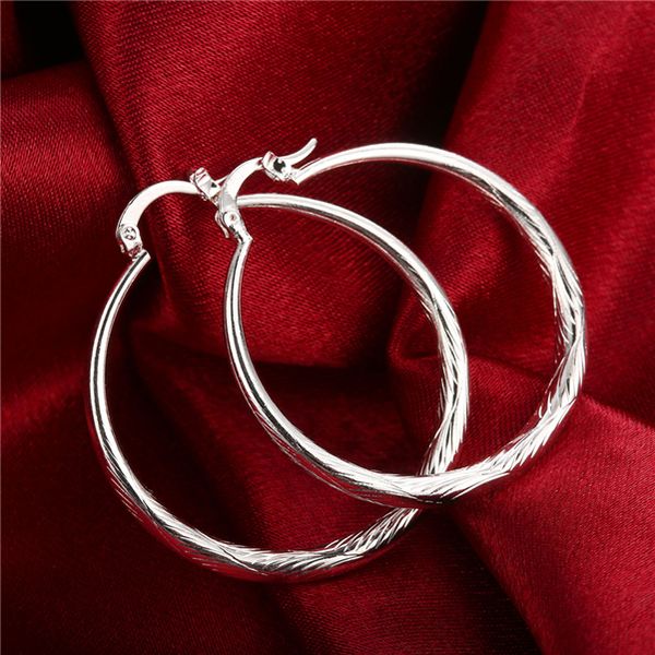 women&#039;s sterling silver plated Round big fish pattern earrings Hoop & Huggie GSSE292 fashion 925 silver plate earring gift