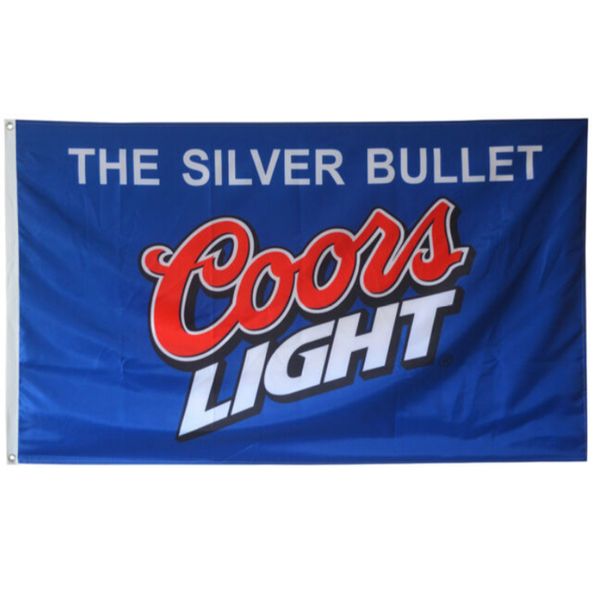 Coors Light Beer Label 3x5ft Flags 100D Polyester Banners Indoor Outdoor Vivid Color High Quality With Two Brass Grommets