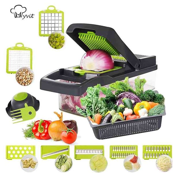 Vegetable Cutter Multifunctional Vegetable Slicer Kitchen Accessories Basket Fruit Potato Peeler Carrot Grater Vegetable Slicer 210326