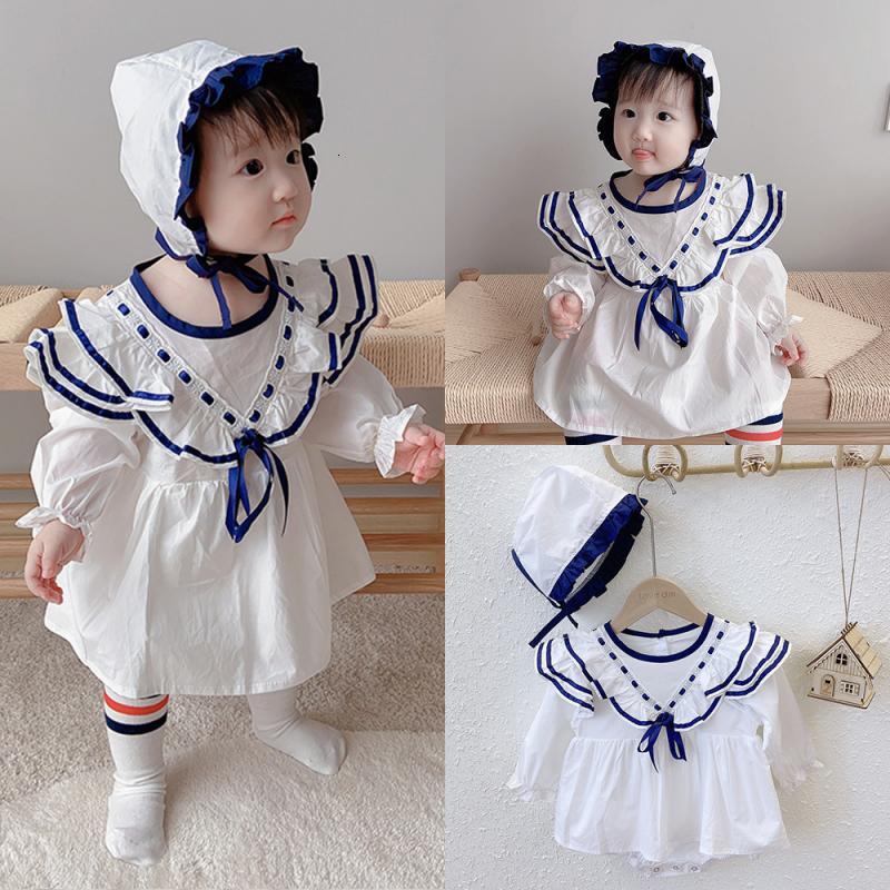 Girls&#039; dresses 2Pcs Girl Lolita Princess es Korean Baby Romper Infant 1st Birthday Baptism Party Frock Toddler Boutique Clothes 0-2Y