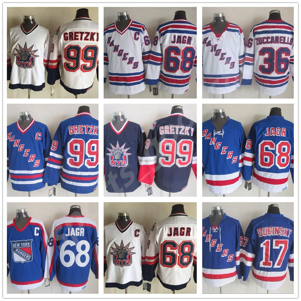 York 36 Mats Zuccarello Jersey Rangers 17 Dubinsky 99 Wayne Gretzky 68 Jaromir Jagr 77 Phil Esposito 61 Rick Nash Vintage Hockey