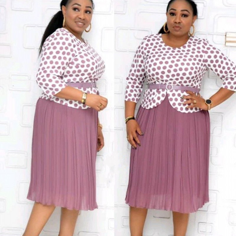 dresses 5XL 6XL Plus For 2 Piece Set Tops And Pleated Skirt Office Lady African Women Clothes Big Size 3XL