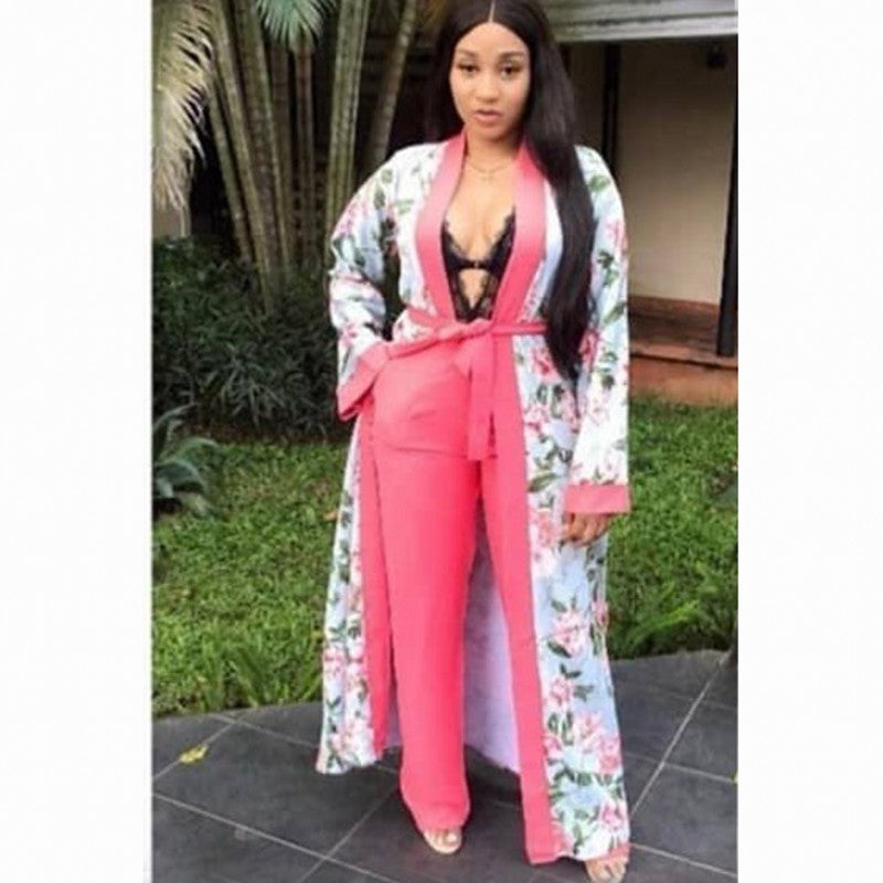 dresses New African Print Elastic Bazin Baggy Pants Rock Style Dashiki SLeeve Famous Suit For Lady-women coat and leggings 3pcs-se