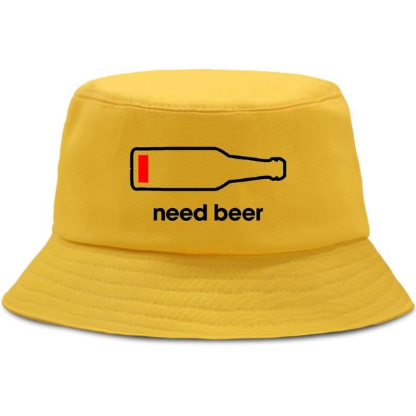 Need Beer Harajuku Hip Hop Bucket Hat Fashion Funny Fishing Men Women Sun Shade Casual Outdoor Fisherman Hats Wide Brim