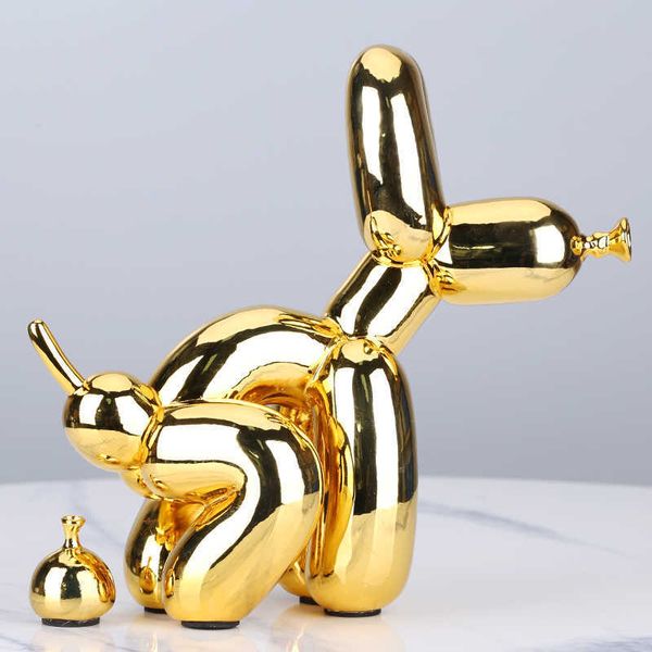 Creative Poop Animals Statue Squat Balloon Dog Art Sculpture Crafts Desktop Decors Ornaments Resin Home Decor Accessories