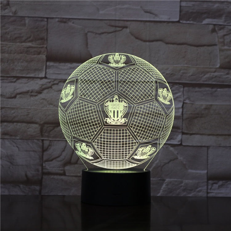 Soccer 3D Nightlight Kids Room LED Desk Lamp Touch Switch Night Light Club Logo Color Change Home Party Decoration Football Fans Gift