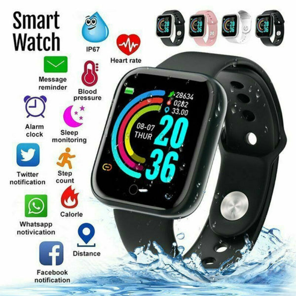 2021 Y68 D20 Smart Watch Blood Pressure Fitness Tracker Bracelet Band Waterproof Sport Smartwatch for Android IOS D13