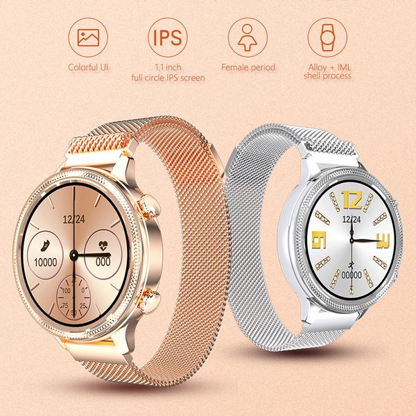 M3 Stainless Steel Smart Watch Women Sport Wrist Watches for Android IOS Heart Rate Blood Pressure Smartwatch 2021