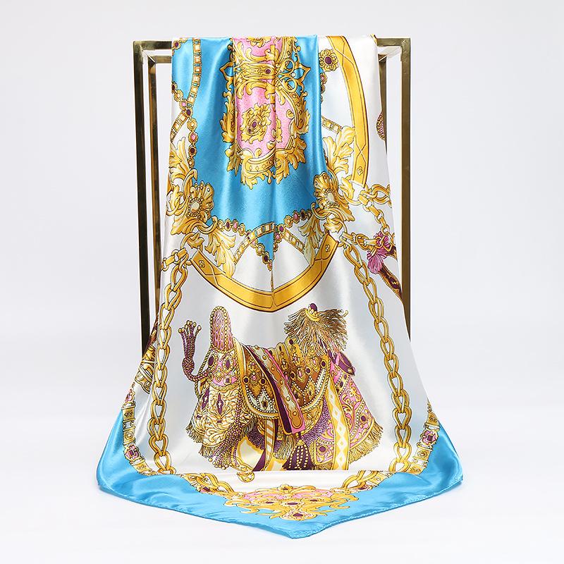 Scarves DT51 Square Silk Women Foulard Head Scarf Ladies Shawl Wrap Muffler Pareo Bandanna Female Chiffon Hijab Poncho Beach