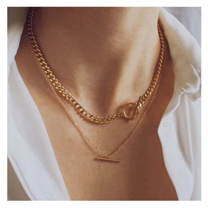 Pendant Necklaces Vienkim Trendy Multi-layer Gold Necklace For Women Punk Multilayer Chain Choker 2021 Jewelry Accessories