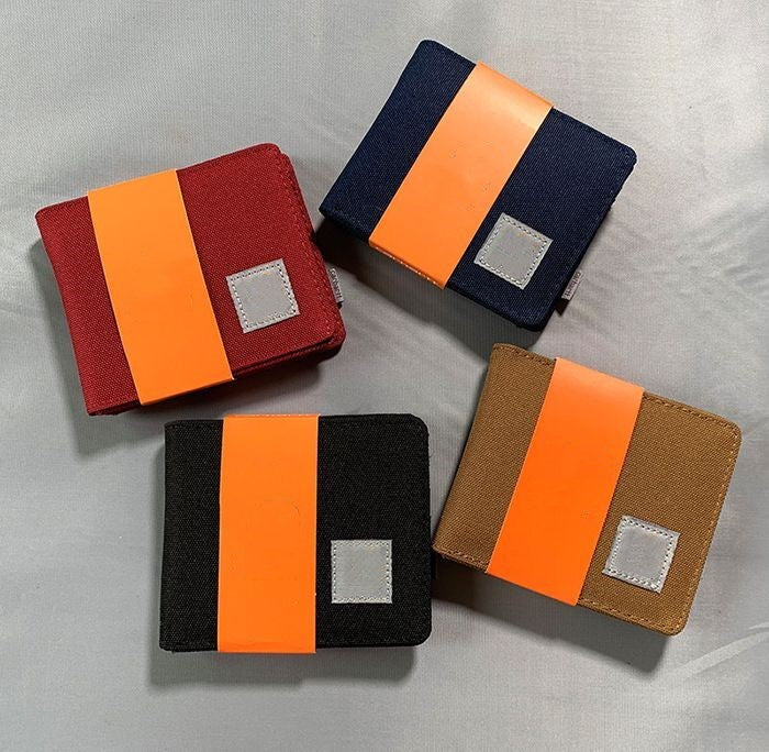 2021 Designer Men and Women Short Canvas Wallets Fashion Carharrt Casual Purse Card Holders With boxes