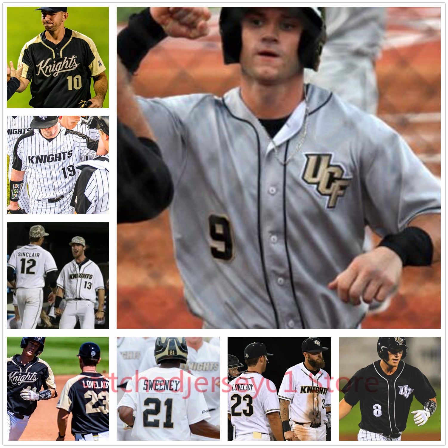 UCF Knights baseball stitched custom any name number Jersey women mens youth 12 Jack Sinclair 19 Joe Sheridan 39 Connor Allen