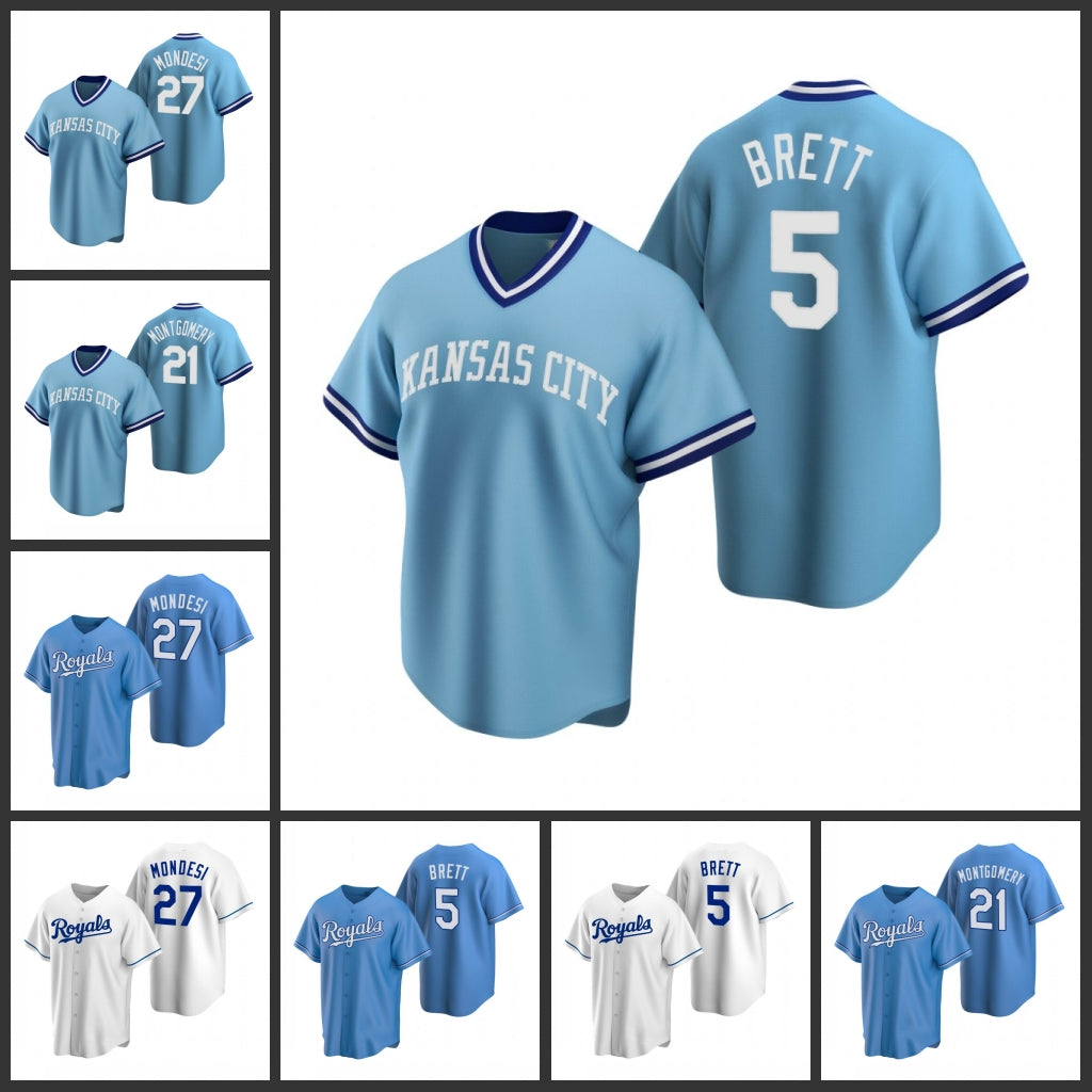 Kansas&#13;City&#13;Royals&#13;Men George Brett Mike Montgomery Adalberto Mondesi Women Youth Jersey