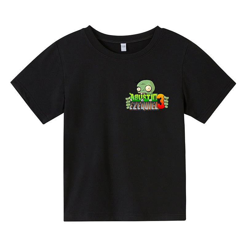 Children Plants Vs Zombies Funny 2021 T-shirt Kids Cartoon Game Clothes Baby Girls Boys Casual Summer Tops